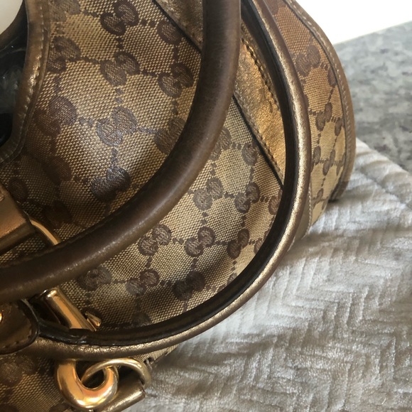 🔥GUCCI🔥STUNNING Authentic vintage large Jackie canvas print and lambskin - Picture 10 of 17